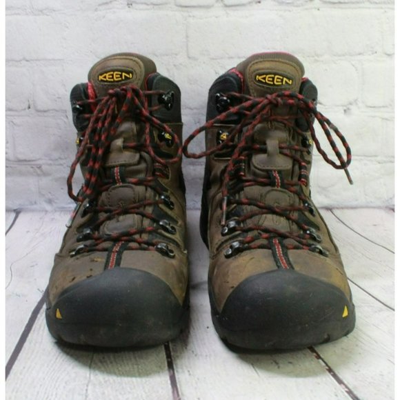 Keen Brown Leather Lace Up Waterproof Steel Toe Hiking Boots Size 12 EE - Picture 4 of 9
